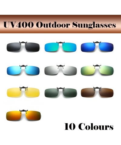 Polarized Clip-On Sunglasses Rimless Flip Up Anti-Glare Driving Glasses UV Protection Sunglasses Dark Blue $7.43 Rimless