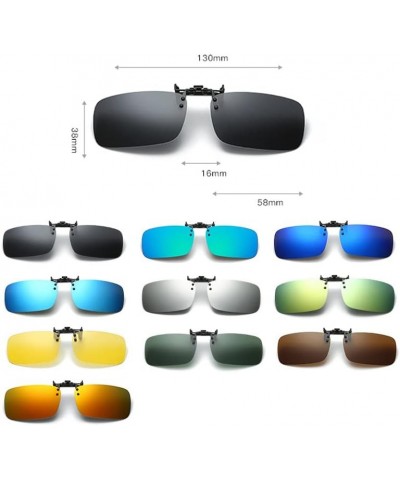 Polarized Clip-On Sunglasses Rimless Flip Up Anti-Glare Driving Glasses UV Protection Sunglasses Dark Blue $7.43 Rimless