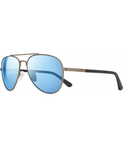 Sunglasses Raconteur II: Polarized Lens with Metal Aviator Frame Matte Gunmetal Frame With Blue Water Lens $92.48 Aviator