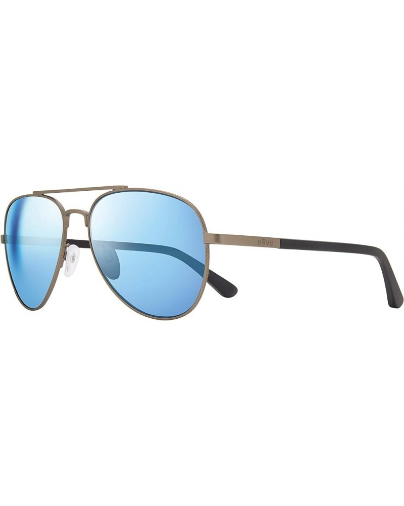 Sunglasses Raconteur II: Polarized Lens with Metal Aviator Frame Matte Gunmetal Frame With Blue Water Lens $92.48 Aviator