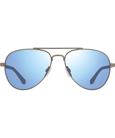 Sunglasses Raconteur II: Polarized Lens with Metal Aviator Frame Matte Gunmetal Frame With Blue Water Lens $92.48 Aviator