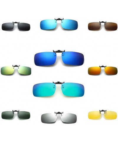 Polarized Clip-On Sunglasses Rimless Flip Up Anti-Glare Driving Glasses UV Protection Sunglasses Dark Blue $7.43 Rimless