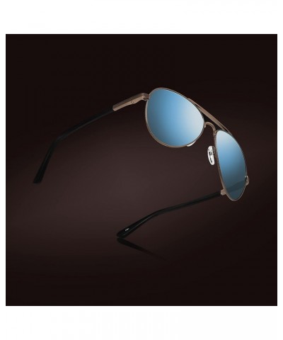 Sunglasses Raconteur II: Polarized Lens with Metal Aviator Frame Matte Gunmetal Frame With Blue Water Lens $92.48 Aviator