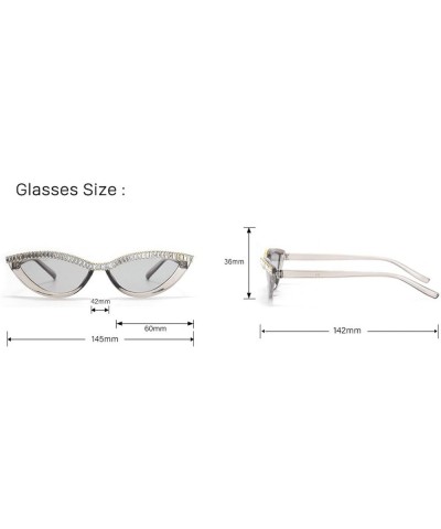 2023 Fashion Small Cat Sunglasses Women Retro Rhinestone Pink Sun Glasses Sexy Crystal Goggle Men Yellow $9.68 Goggle