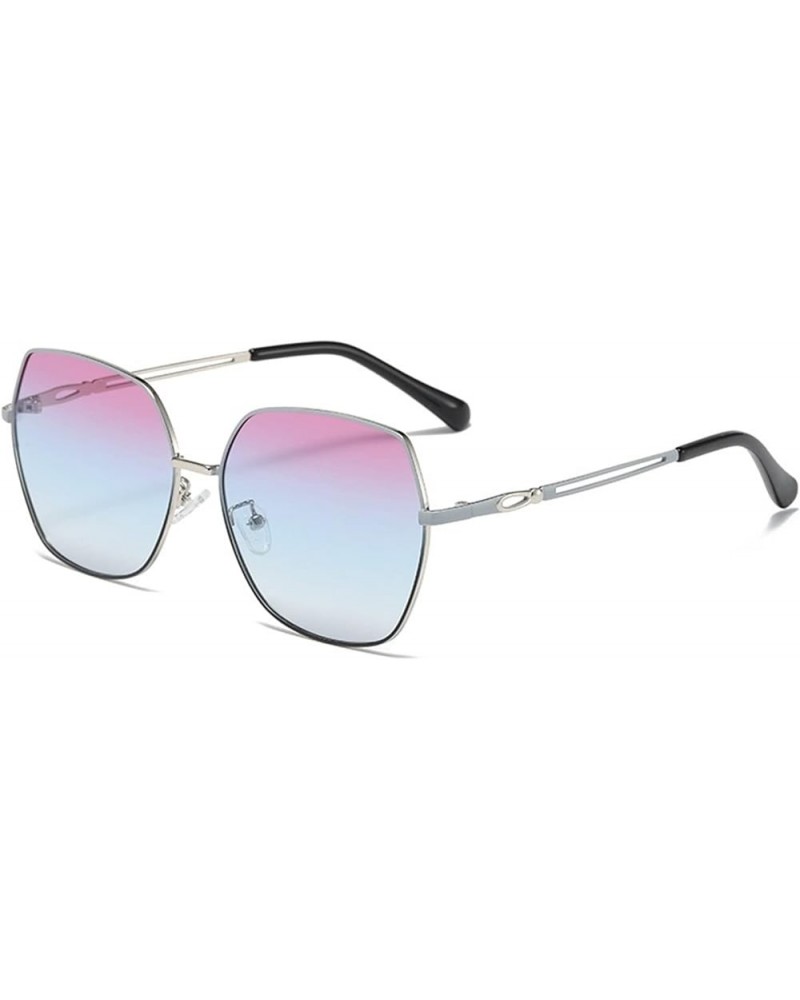 Men and Women Metal Fashion Large Frame Sunglasses Outdoor Vacation Sunshade (Color : A, Size : Medium) Medium C $21.10 Designer