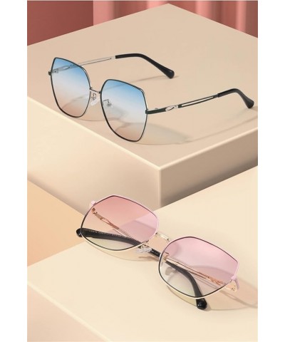 Men and Women Metal Fashion Large Frame Sunglasses Outdoor Vacation Sunshade (Color : A, Size : Medium) Medium C $21.10 Designer