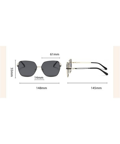 Men and Women Metal Fashion Large Frame Sunglasses Outdoor Vacation Sunshade (Color : A, Size : Medium) Medium C $21.10 Designer