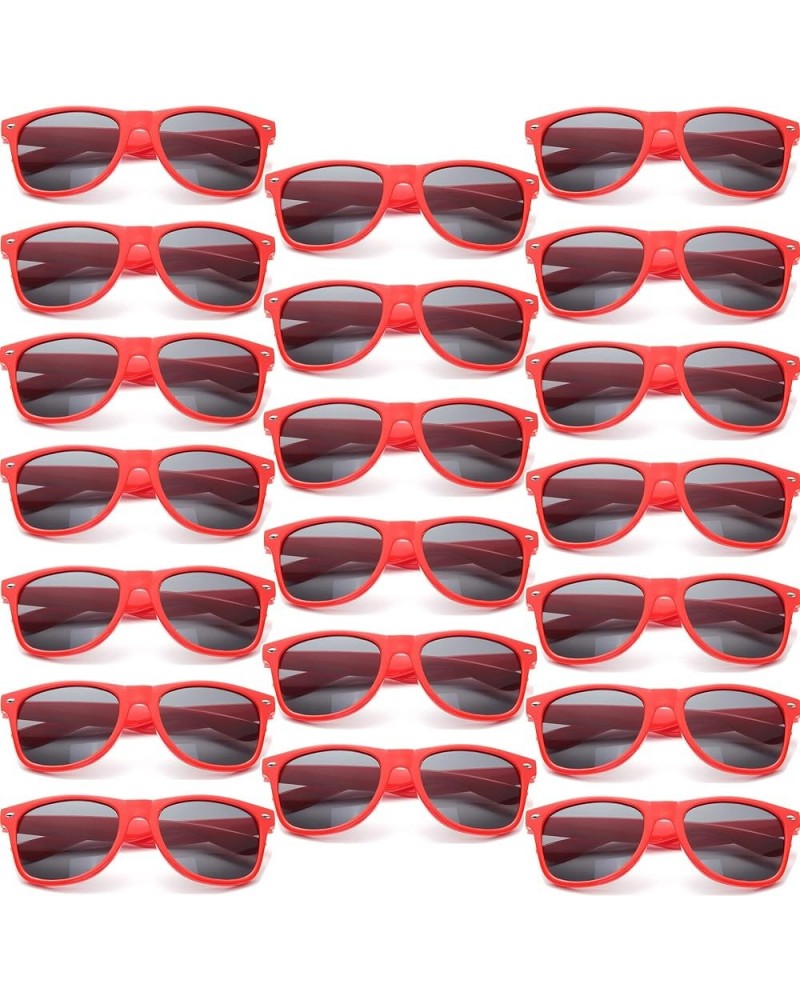 Wholesale Sunglasses Bulk for Adults Party Favors Retro Classic Shades Red 20 Pack $9.20 Square