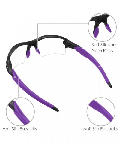 Sock Kits Earsocks & Nosepieces for Oakley Flak 2.0 OO9295/Flak 2.0 XL OO9188 Sunglasses - White Purple $9.89 Designer