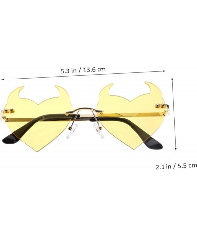 2pcs Heart Shaped Sunglasses Rimless Glasses Eye Glasses for Mens Red Tinted Sunglasses Heart Glasses Yellowx2pcs $9.75 Heart