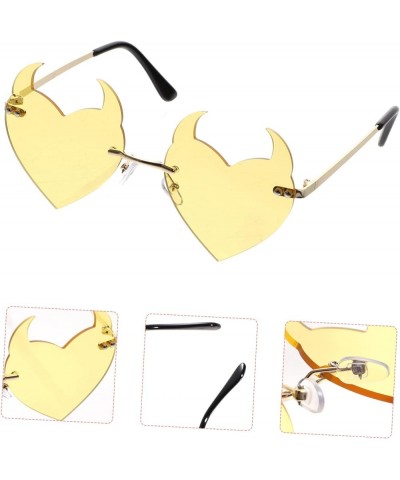 2pcs Heart Shaped Sunglasses Rimless Glasses Eye Glasses for Mens Red Tinted Sunglasses Heart Glasses Yellowx2pcs $9.75 Heart