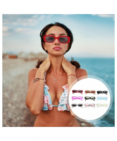 9pcs Sunglasses Retro Vintage Fashion Glasses for Women Oversized Glasses for Women Mens Shades Rectangular Glasses Bulk Shot...