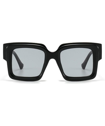 Oversized Punk Sunglasses 2023 Women Men Square Sun Glasses Goggle Female Fashion Eyeglasses Black $9.72 Oversized