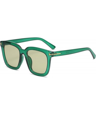 Sunglasses for Women Square Full Rim Diamond Frame UV400 Gradient Lenses Fashion Glasses OS9621 Green/Green $8.15 Square