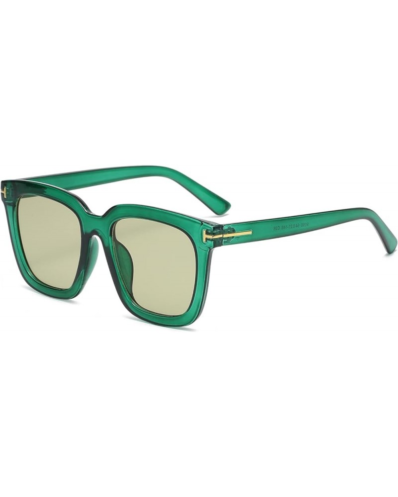 Sunglasses for Women Square Full Rim Diamond Frame UV400 Gradient Lenses Fashion Glasses OS9621 Green/Green $8.15 Square