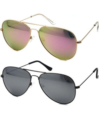 Metal Sunglasses Fashion UV400 Polarized Lens Gold Frame Pink Lens + Gun Metal Frame Silver Lens 100% UV Protection $32.71 Av...