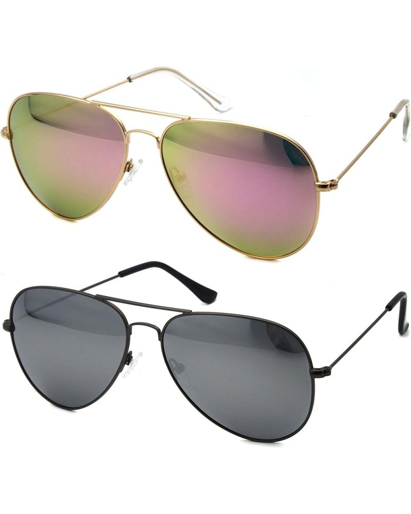 Metal Sunglasses Fashion UV400 Polarized Lens Gold Frame Pink Lens + Gun Metal Frame Silver Lens 100% UV Protection $32.71 Av...