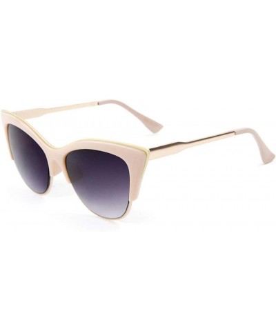 Thick One Piece Brow/Bridge Cat Eye Sunglasses Pink Gold $10.75 Aviator