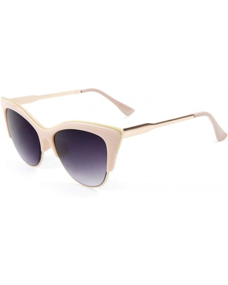 Thick One Piece Brow/Bridge Cat Eye Sunglasses Pink Gold $10.75 Aviator