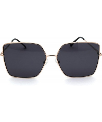 Womens Oceanic Gradient Simple Metal Rim Butterfly Chic Sunglasses Gold Black $9.33 Butterfly