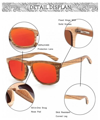 Men Wood Polarized Sunglasses Vintage Wooden Frame Pink $19.23 Oval