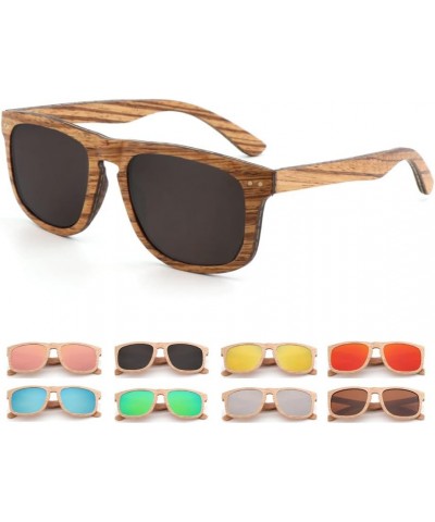 Men Wood Polarized Sunglasses Vintage Wooden Frame Pink $19.23 Oval