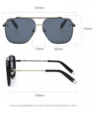 Vintage Double Beam Square Sunglasses for Women Fashion Metal Sun Glasses Men Driving Sport Female Grey $11.53 Sport