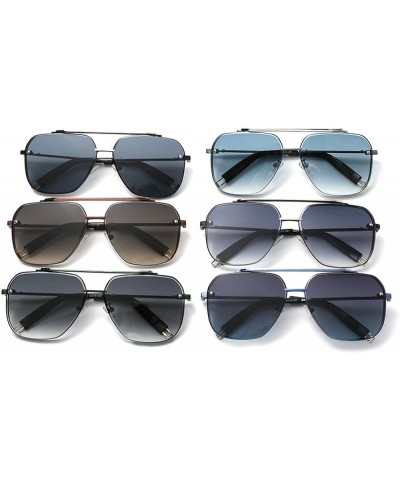 Vintage Double Beam Square Sunglasses for Women Fashion Metal Sun Glasses Men Driving Sport Female Grey $11.53 Sport