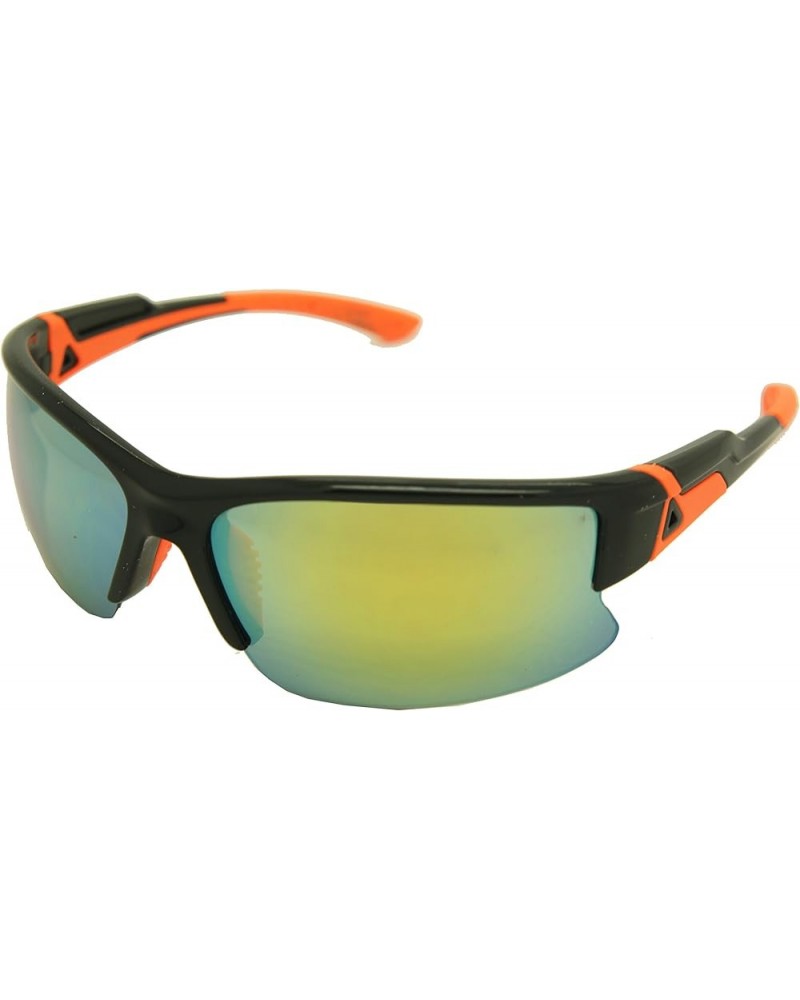 ColorViper Double Injection Sunglasses SPORTS 2762 Shiny Black Orange Yellow Mirror $12.25 Wayfarer