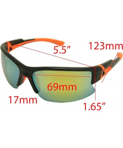 ColorViper Double Injection Sunglasses SPORTS 2762 Shiny Black Orange Yellow Mirror $12.25 Wayfarer