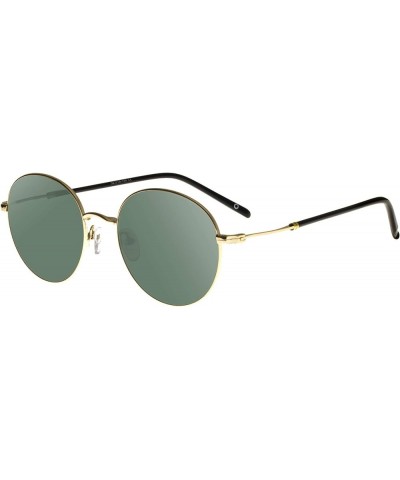 Bielmonte Round Unisex Sunglasses Size 52/19/144 Gold/Dark Green $10.79 Round