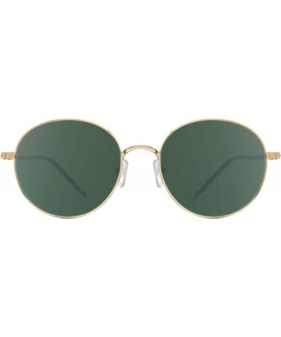 Bielmonte Round Unisex Sunglasses Size 52/19/144 Gold/Dark Green $10.79 Round