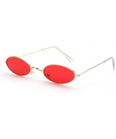 UV400 Oval Sunglasses Small Frame Frame Retro Festival Gradient Mirror Glasses for Daily Wear Gold Silver (Frame Color : Othe...