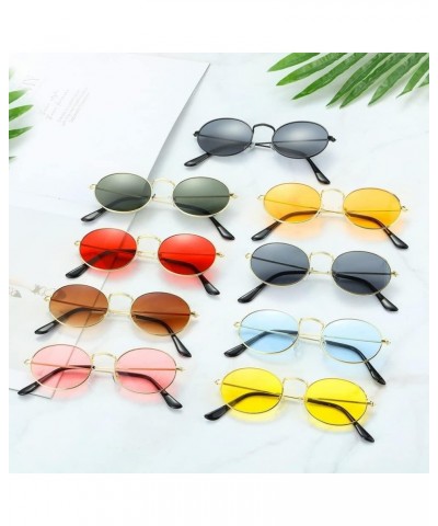 UV400 Oval Sunglasses Small Frame Frame Retro Festival Gradient Mirror Glasses for Daily Wear Gold Silver (Frame Color : Othe...