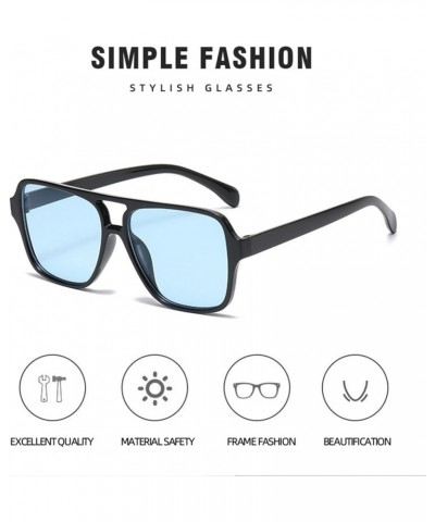 Fashion Simple Square Large Frame Sunglasses for Men and Women Sunglasses (Color : 5, Size : One Size) One Size 3 $11.92 Square