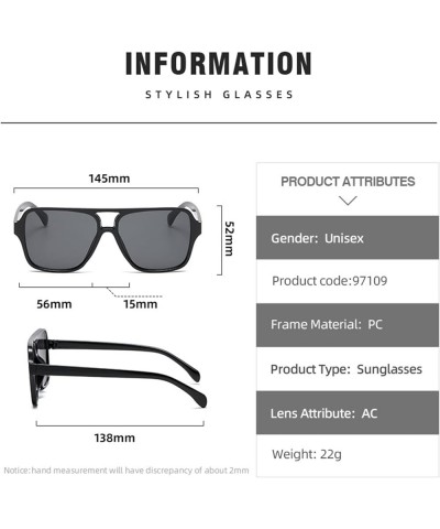 Fashion Simple Square Large Frame Sunglasses for Men and Women Sunglasses (Color : 5, Size : One Size) One Size 3 $11.92 Square