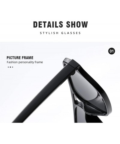 Fashion Simple Square Large Frame Sunglasses for Men and Women Sunglasses (Color : 5, Size : One Size) One Size 3 $11.92 Square