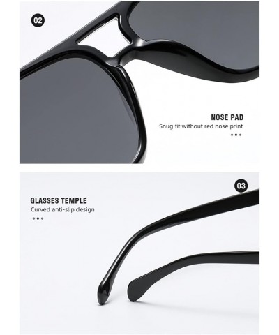 Fashion Simple Square Large Frame Sunglasses for Men and Women Sunglasses (Color : 5, Size : One Size) One Size 3 $11.92 Square