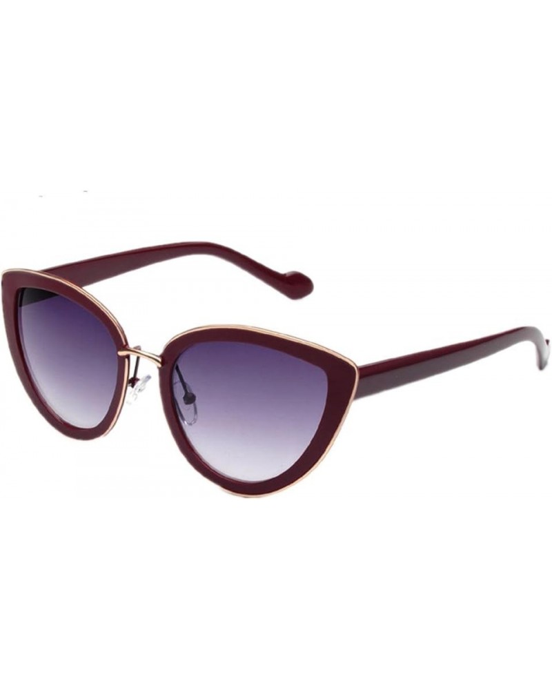 Women's Cat Eye Sunglasses Colorful Film Color Maroon $8.40 Goggle