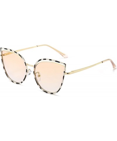 Cat Eye Metal Fashion Street Shooting Decorative Sunglasses for Men and Women (Color : C, Size : 1) 1A $17.30 Designer