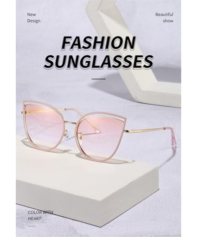 Cat Eye Metal Fashion Street Shooting Decorative Sunglasses for Men and Women (Color : C, Size : 1) 1A $17.30 Designer