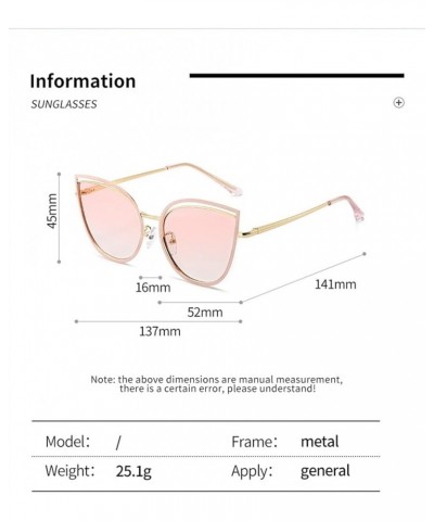 Cat Eye Metal Fashion Street Shooting Decorative Sunglasses for Men and Women (Color : C, Size : 1) 1A $17.30 Designer