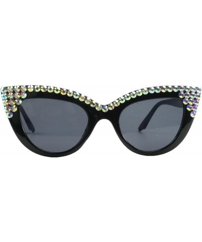 Cat Eye Diamond Sunglasses Fashion Bling Rhinestone Vintage Frame Women Men Sun Glasses UV400 Black2 $9.13 Cat Eye