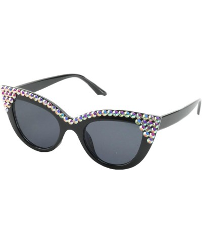 Cat Eye Diamond Sunglasses Fashion Bling Rhinestone Vintage Frame Women Men Sun Glasses UV400 Black2 $9.13 Cat Eye