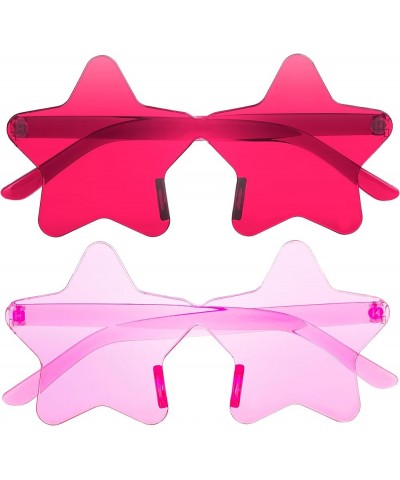 2 Pair Star Shaped Sunglasses Transparent Color Star Glasses Pentagram Glasses for Women Children Party Favor Rose,pink $5.19...