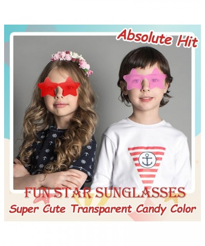 2 Pair Star Shaped Sunglasses Transparent Color Star Glasses Pentagram Glasses for Women Children Party Favor Rose,pink $5.19...