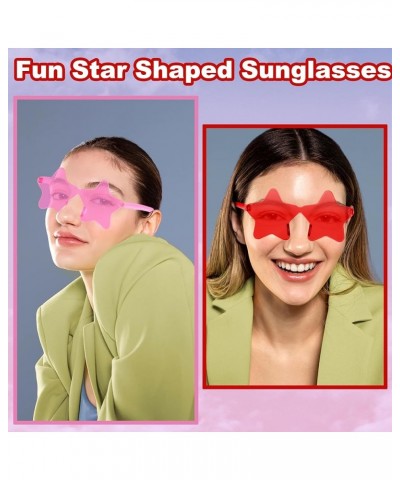 2 Pair Star Shaped Sunglasses Transparent Color Star Glasses Pentagram Glasses for Women Children Party Favor Rose,pink $5.19...