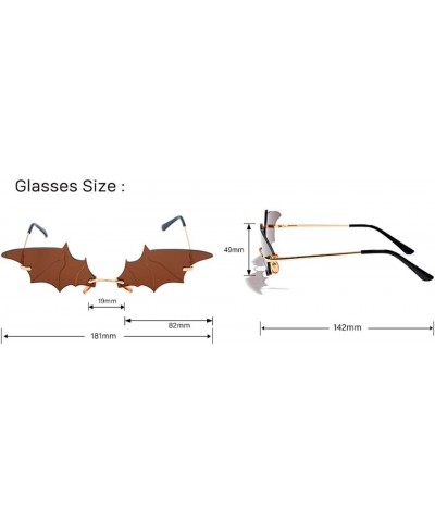 COTIA/2020 Small Cat Eye Women Sunglasses New Rimless Punk Sun Glasses Bat Shape Unique Eyeglasses Men UV400 Brown $10.83 Cat...