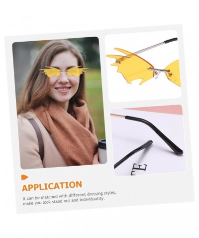 3pcs sunglasses wing shape eyewear bat wing glasses rimless flame glasses fire shaped glasses disco party eyeglasses fire fla...