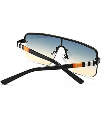 Vintage Square Sunglasses Men Women Classic Gradient One Lens Half Frame Eyewear Female Male Black $18.72 Rectangular